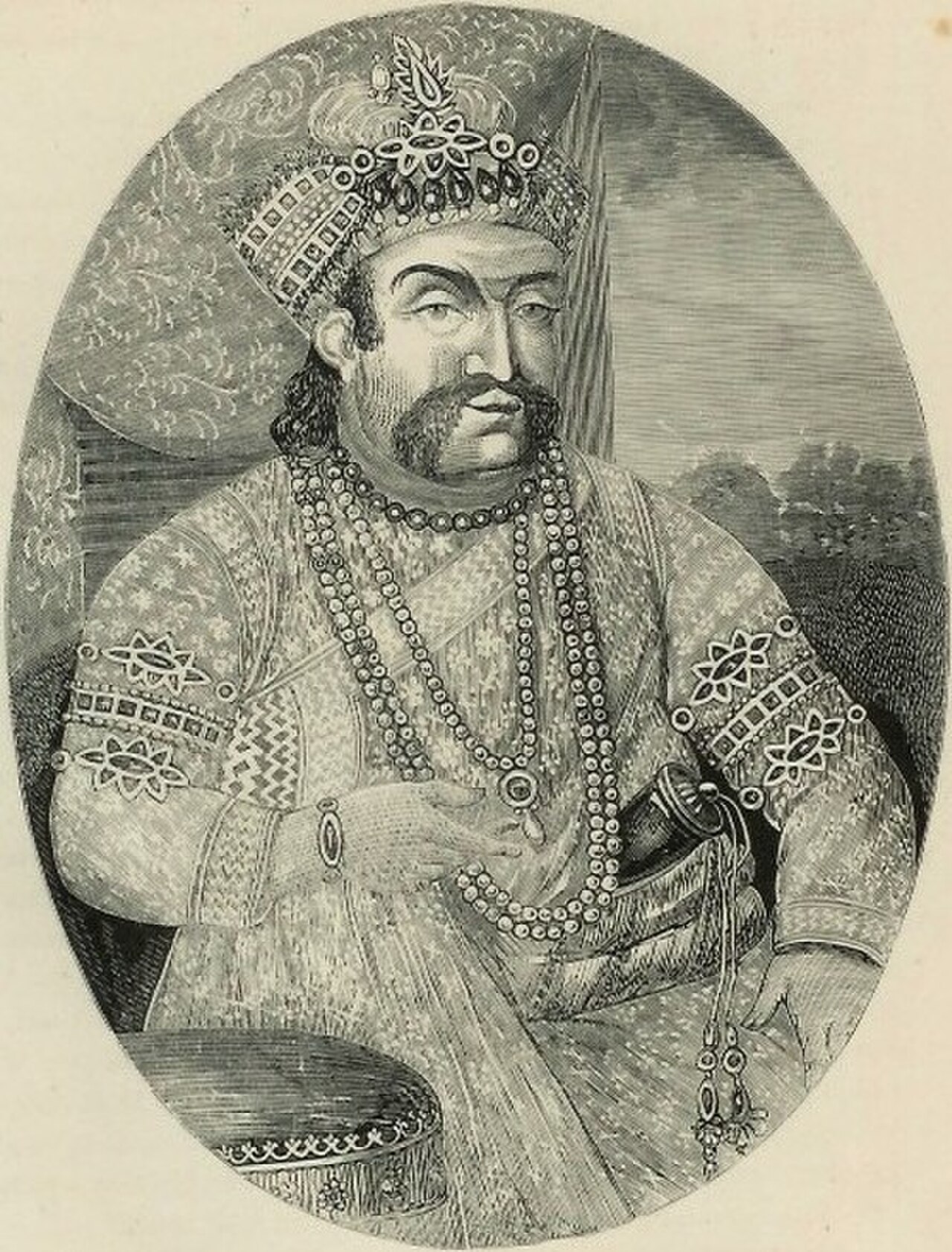 नवाब वाजिद अली शाह, अवध के शासक और इंदर सभा के संरक्षक, लगभग 1850 का दशक